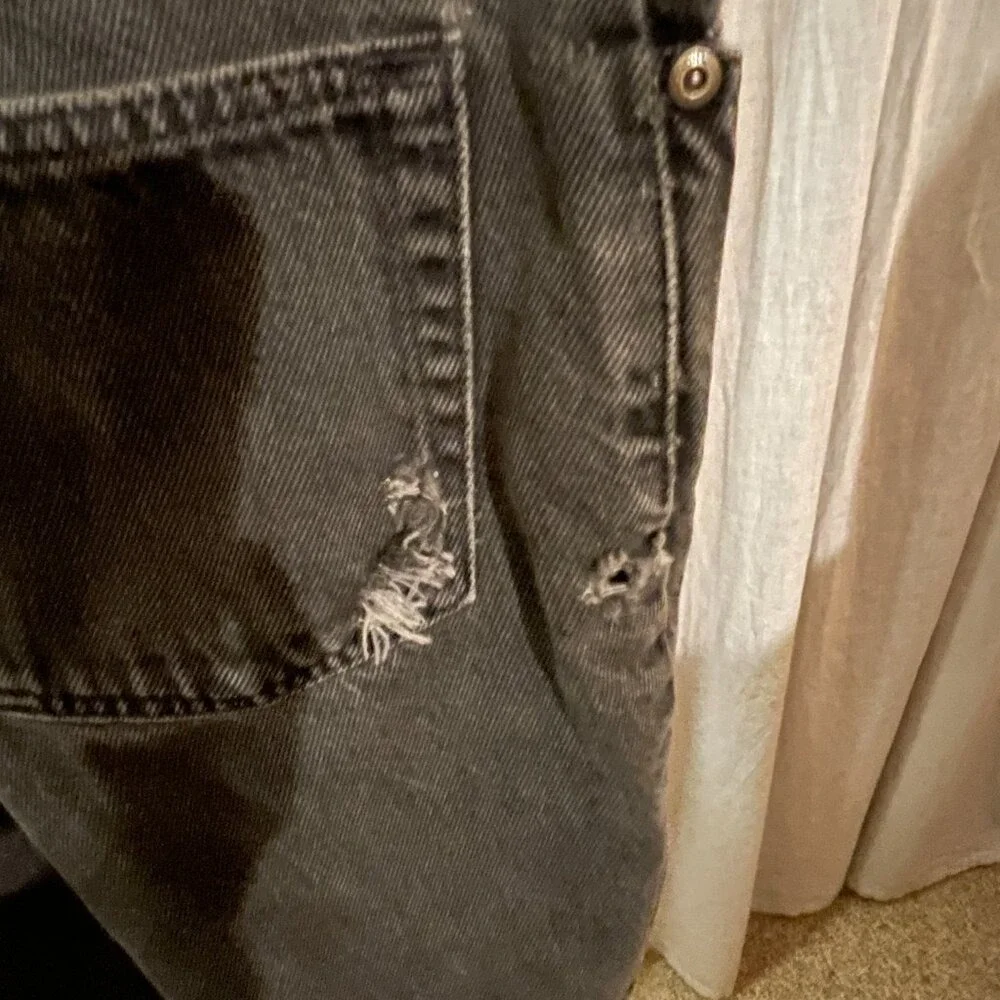 HONORS jorts black‎ denim 34 12 indie sleaze grunge perfect fit long guc